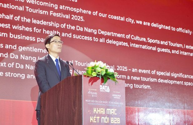 Phó Giám đốc Sở VHTTDL TP Đà Nẵng Tán Văn Vương phát biểu tại chương trình