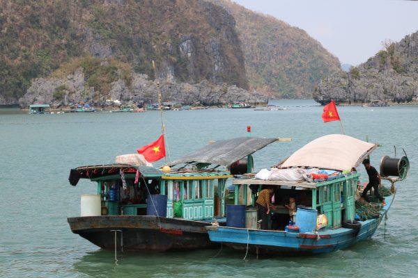 Đến Vịnh Bái Tử Long ngắm làng chài trên biển, thuyền của ngư dân vừa là nơi ở vừa là phương tiện khai thác hải sản.